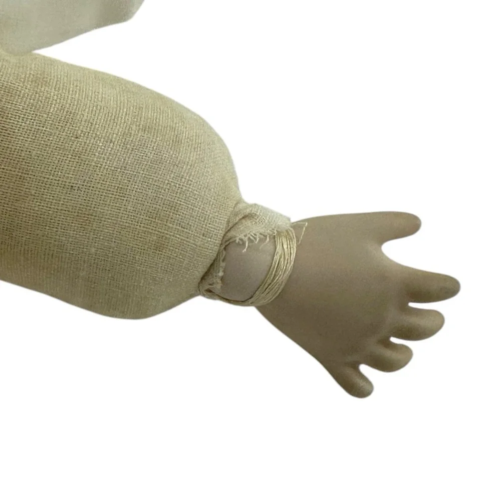 For Repair: Antique Bisque‎ Baby Doll Porcelain Head Hands Glass Eyes Cloth Body